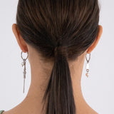 ミックスモチーフフープリングアンバランスピアス/Mix motifs hoop ring unbalanced earring