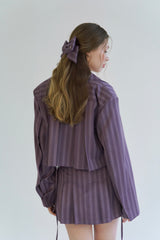 プリーツクロップジャケット / PLEATS CROP JK (PURPLE)