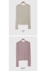 MY クリームスリムフィットベーシックTシャツ