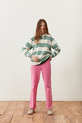 キルシースモールチェリーラグビーボーダーラインフーディー／UNI SMALL CHERRY RUGBY SHIRT KA [GREEN] (6597388664950)