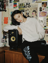 Wセラーロゴクロップドフーディー/W SELLER LOGO CROPPED HOODIE WHITE(CV2CFFM402A)
