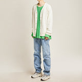 Vネックワッフルカーディガン/DAMP V-NECK WAFFLE CARDIGAN_IVORY
