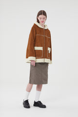 ウィティーバニーフーディームートンジャケット／WITTY BUNNY HOODIE MUSTANG [ORANGE]
