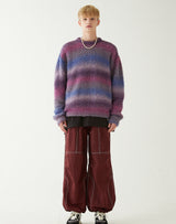 グラデーションセーター/GRADATION SWEATER PURPLE BLUE