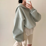 [BELLIDE MADE] Sailor Loose Fit Double-Sided Raised Half Zip-Up Sweat