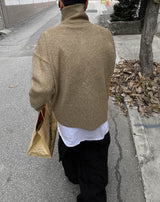 No.9787 KNIT highneck ZIP-UP (5color)