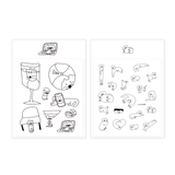 Diverse cat seal stickers (2 set)