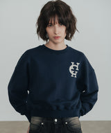 クラシックシンボルロゴクロップスウェット　ネイビー
