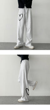 Front, Back 💛 Two Heart 💛 Banding Sweat Pants