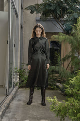 ドレーパリードレス/DRAPERY DRESS_DEEP GREEN