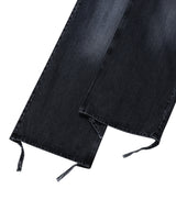 DESTROYED HEM WIDE DENIM_BLACK