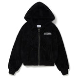 Zero Bear Crop zip-up [BLACK] (6638394376310)