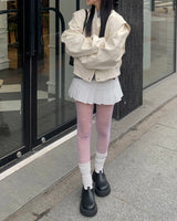 Button pleated skirt pants