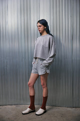VINTAGE P. DYEING CUT-OUT CROP-TEE (Gray) / ビンテージダイングアウトクロップT