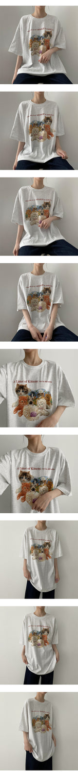 ファミリーキャットショートスリーブTシャツ / Family cat short sleeve tee