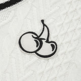 ミドルチェリーツイストⅤネックニット／MIDDLE CHERRY TWIST V-NECK KNIT [IVORY]