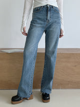 クラックジップアップストレートパンツ/no.3434 crack straight pants