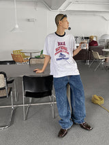 クラックウォッシングデニムパンツ/No.9625 crack wasing wide denim PT