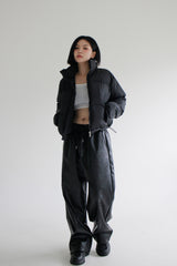 レザーストリングワイドパンツ/Leather String Wide Pants (2color)