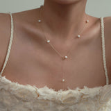 ゴールドパールドロップネックレス / gold pearl drop necklace (material 14K goldfilled)