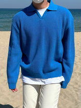 ブレンドオープンカラニット/BLEND OPEN KARA KNIT(7COLOR)