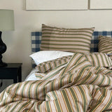 woody green stripe duvet cover (QK/200x230cm)