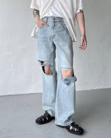 SI リブドジーンズ / SI ripped jeans (2 colors)