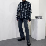 ジグザグモヘアアーガイルカーディガン/EV Zigzag Mo Hair Argyle Cardigan (2 colors)