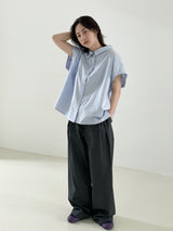 Dull bizo pintuck wide pants