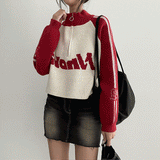 Novak Crop Double String Half Zip-Up Knitwear