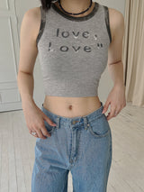 ラブラブクロップスリーブレス / Love Love Crop Sleeveless (2color)