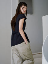 パフピンタックブラウス [ NAVY ]