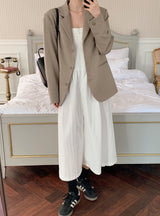 Lovely Pintuck Bustier Long Dress (2color)