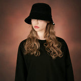 Corduroy label bucket hat
