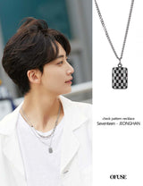 check pattern necklace