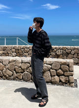 ストライプパンチロングスリーブニット / STRIPED PUNCHING LONG SLEEVE KNITWEAR(3COLOR)
