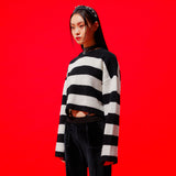 0 2 Lambs Wool Crop Stripe Knit - WHITE (6626815574134)