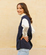 マークオーバーサイズニットベスト/RCH mark oversize knit vest navy