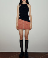 アンバランスホルターノースリーブ / UNBALANCED HALTER SLEEVELESS (BLACK)