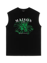 UNISEX オーバーフィットシングルMAISONプリンティングノースリーブトップ(FCB2TS300M)