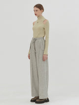 WOOL WIDE STRING PANT - MELANGE (6642700451958)