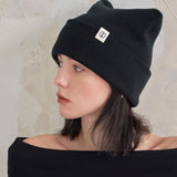 VA Label Square Beanie / Black