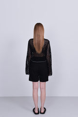 カットアウトネット長袖 / cut out net longsleeve