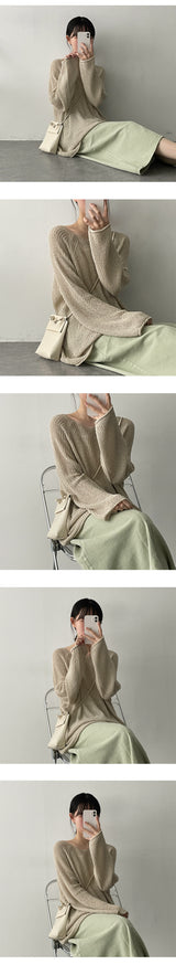 Hwiby Lip Round Long Sleeve Knitwear