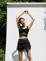 Fairy layered skirt (Black) (6570442326134)