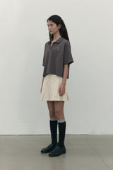 MONO CHERRY CROP PIQUE [CHARCOAL]