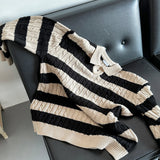 LMN Twisted Open Carriage Single Collar Knitwear (4 colors)