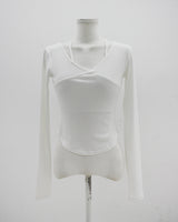 ラップストリングコルゲーテッドTシャツ / Wrap string corrugated T-shirt (4color)