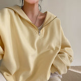 [BELLIDE MADE] Sailor Loose Fit Double-Sided Raised Half Zip-Up Sweat