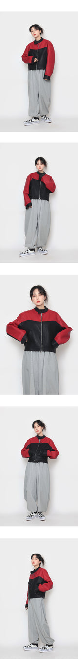 レイシングクロップレザージャケット / Racing Crop Leather Jacket